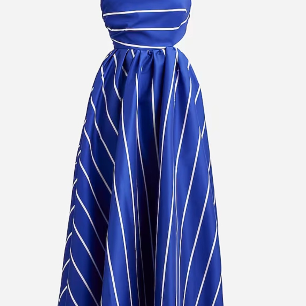 NWT J. Crew Collection side-cutout midi Dress in striped taffeta
